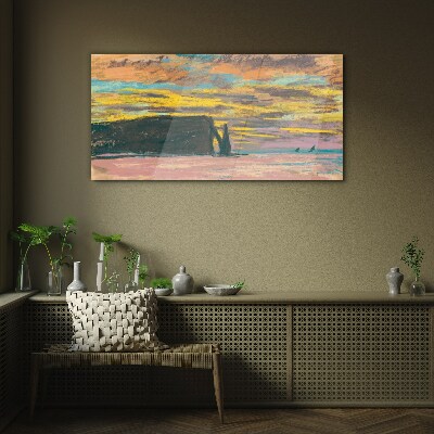 Glasbild Sonnenuntergang Claude Monet