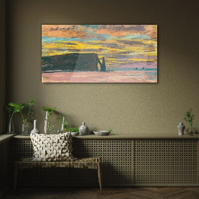 Glasbild Sonnenuntergang von Claude Monet