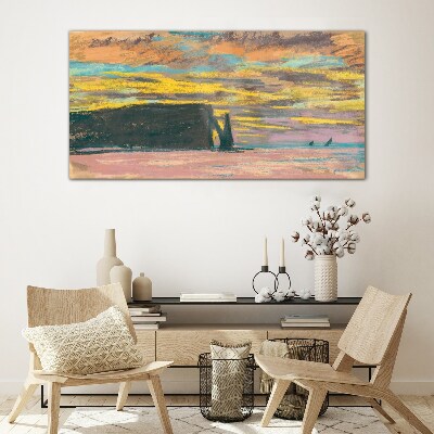 Glasbild Sonnenuntergang Claude Monet
