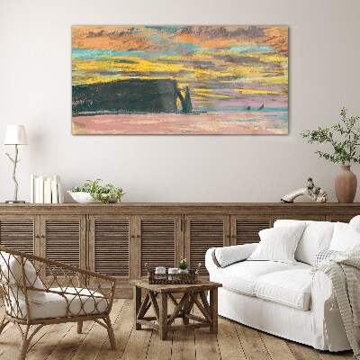 Glasbild Sonnenuntergang Claude Monet