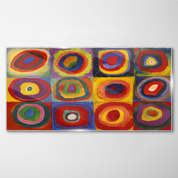 Bild auf glas drucken Farbstudio: Quadrate mit konzentrischen Kreisen Kandinsky