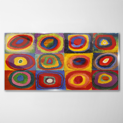 Bild auf glas drucken Farbstudio: Quadrate mit konzentrischen Kreisen Kandinsky