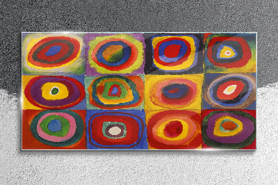 Bild auf glas drucken Farbstudio: Quadrate mit konzentrischen Kreisen Kandinsky