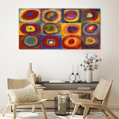 Bild auf glas drucken Farbstudio: Quadrate mit konzentrischen Kreisen Kandinsky
