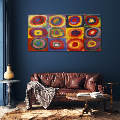 Bild auf glas drucken Farbstudio: Quadrate mit konzentrischen Kreisen Kandinsky