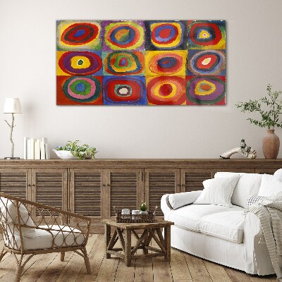 Bild auf glas drucken Farbstudio: Quadrate mit konzentrischen Kreisen Kandinsky