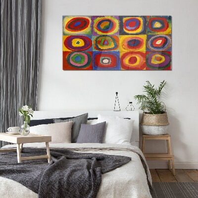Bild auf glas drucken Farbstudio: Quadrate mit konzentrischen Kreisen Kandinsky