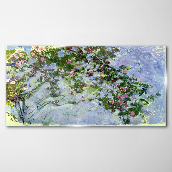 Glasbild Les Roses Claude Monet