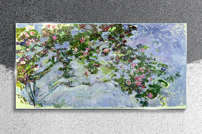 Glasbild Les Roses Claude Monet