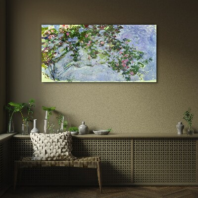 Glasbild Les Roses Claude Monet