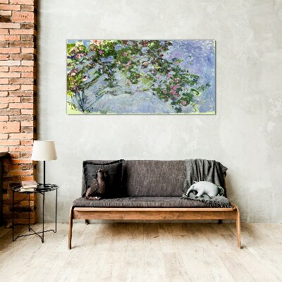 Glasbild Les Roses Claude Monet
