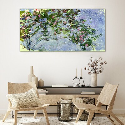 Glasbild Les Roses Claude Monet