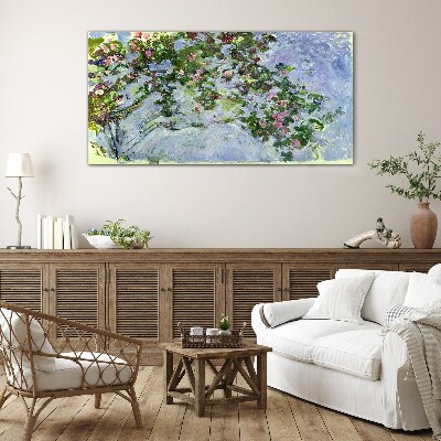 Glasbild Les Roses Claude Monet