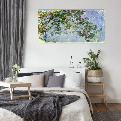 Glasbild Les Roses Claude Monet