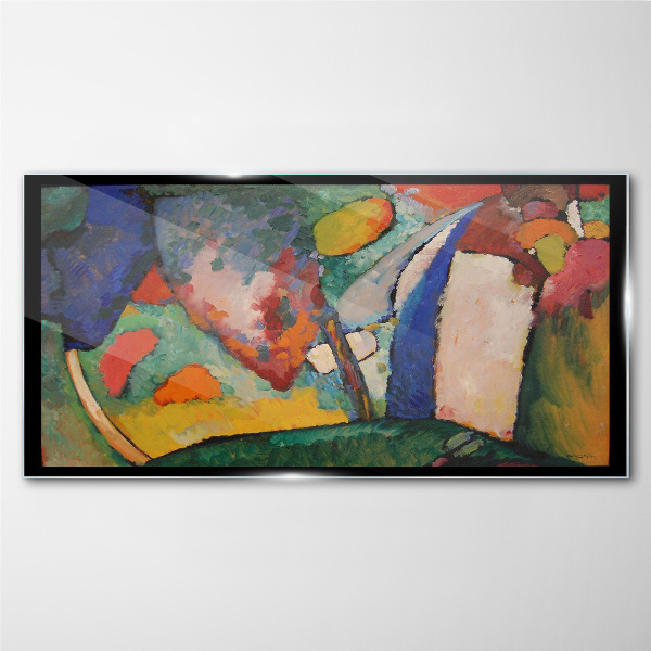 Glasbild Wasserfall Abstraktion Kandinsky