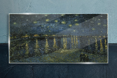 Glasbild Sterne über der Rhone
