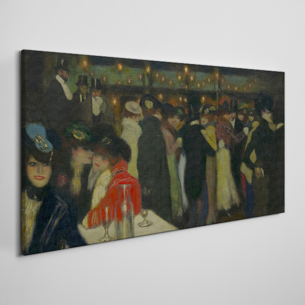 Bild auf glas Abend im Café