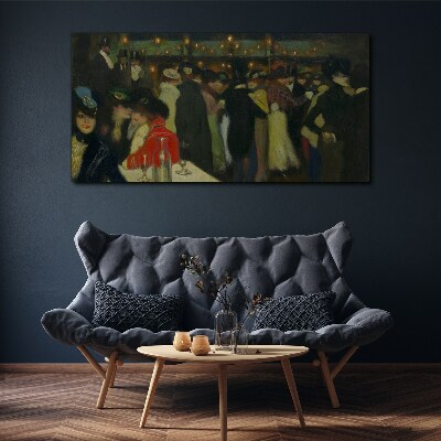 Bild auf glas Abend im Café