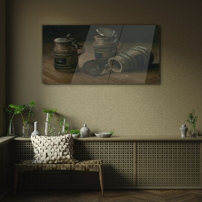 Glasbild Bierkrüge Vincent Van Gogh