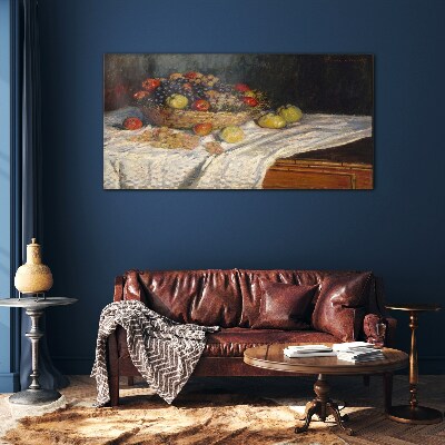 Glasbild Äpfel und Trauben Monet