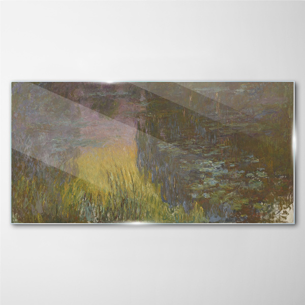 Glasbild Seerosen Sonne Monet