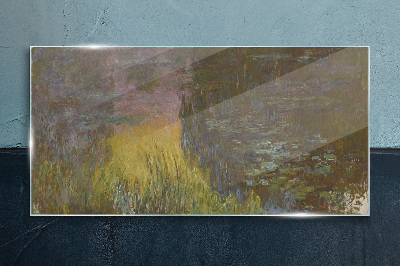 Glasbild Goldene Spiegelung im Wasser
