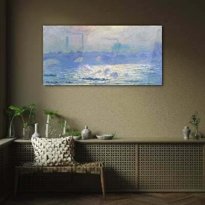 Bild auf glas Waterloo-Brücke Monet