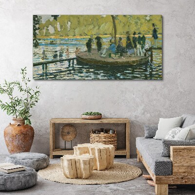 Glasbild Ein Sommertag am Fluss