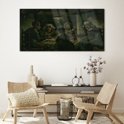 Glasbild Abendessen in einer Schattenwolke