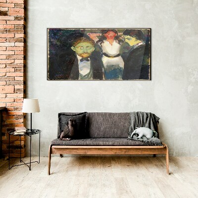 Foto auf glas Grüne Gesichter in der Nachtlandschaft