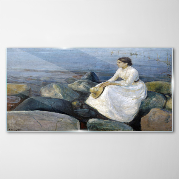 Glasbild Sommernachtsstrand von Edvard Munch