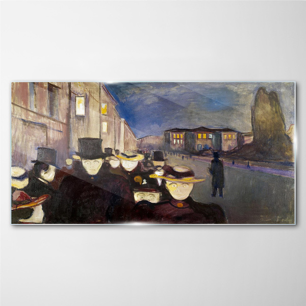 Glasbild Abendspaziergang in der Stadt