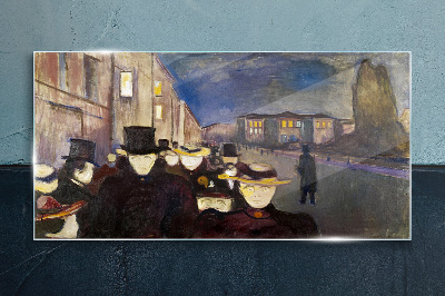 Glasbild Abendspaziergang in der Stadt