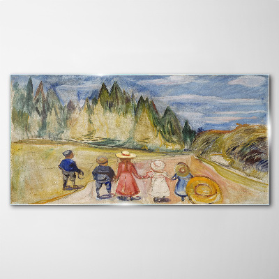Glasbild Ein Spaziergang zwischen den Bäumen