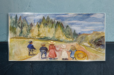 Glasbild Ein Spaziergang zwischen den Bäumen