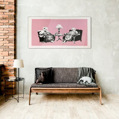 Glasbild Omas in Pink