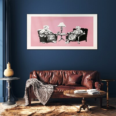 Glasbild Omas in Pink