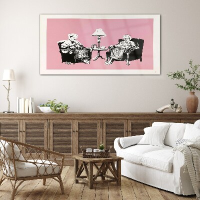 Glasbild Omas in Pink