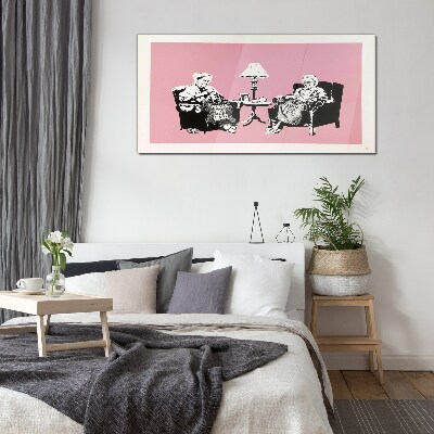 Glasbild Omas in Pink