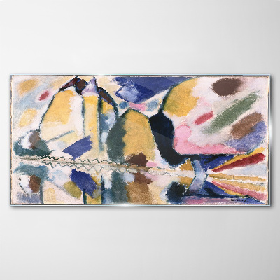 Glasbild Abstrakte Landschaft in den Farben der Natur