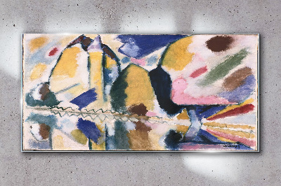 Glasbild Abstrakte Landschaft in den Farben der Natur