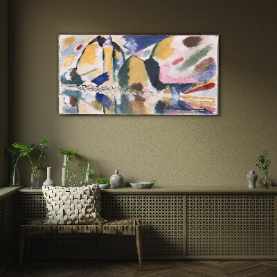 Glasbild Abstrakte Landschaft in den Farben der Natur