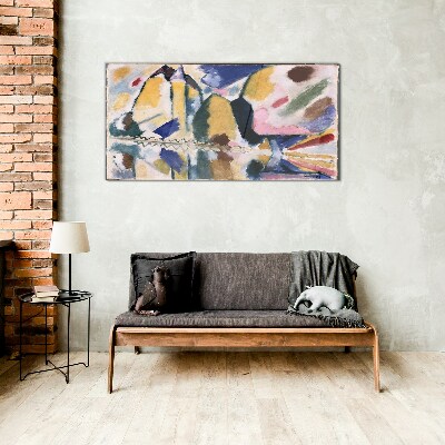 Glasbild Abstrakte Landschaft in den Farben der Natur