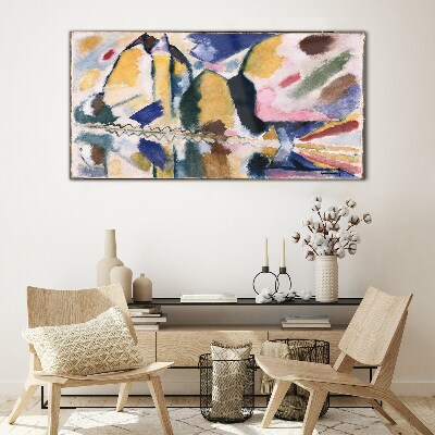 Glasbild Abstrakte Landschaft in den Farben der Natur