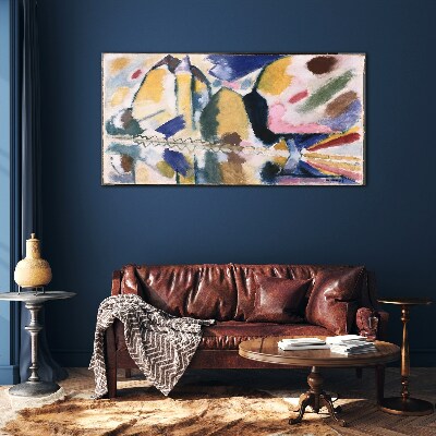 Glasbild Abstrakte Landschaft in den Farben der Natur