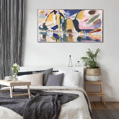 Glasbild Abstrakte Landschaft in den Farben der Natur