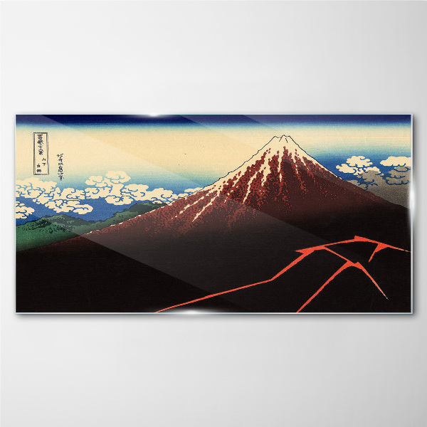 Glasbild Der Fuji bei Frühlingswetter