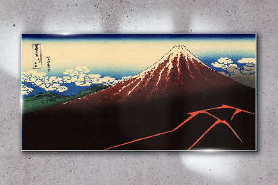 Glasbild Der Fuji bei Frühlingswetter