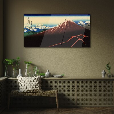Glasbild Der Fuji bei Frühlingswetter