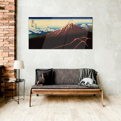 Glasbild Der Fuji bei Frühlingswetter
